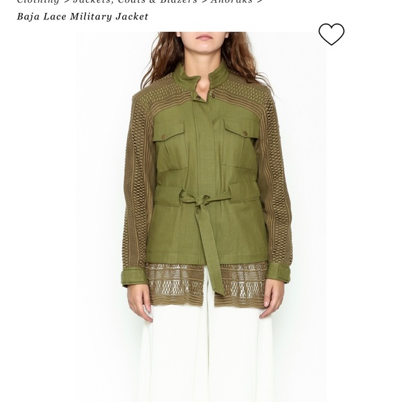 Sea New York Sz XS Baja Lace Military Jacket Army Green - Picture 4 of 14